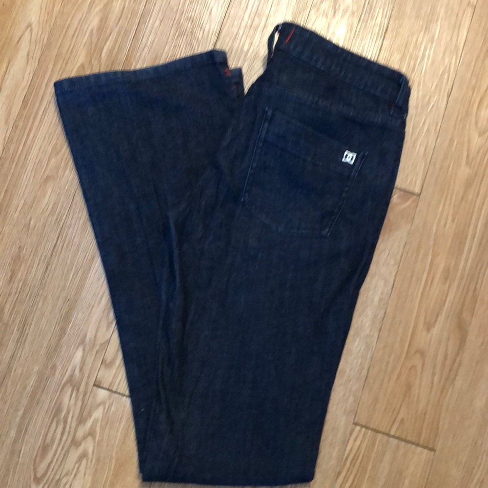 DC boot cut dark blue size 27 five pocket jeans.
